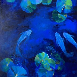 Painting of a koi pond