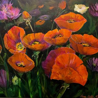 Painting of red poppies