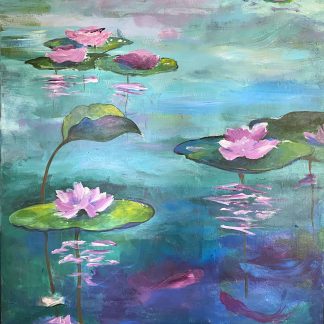 Painting of pond lilies