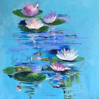 Painting of pond lilies