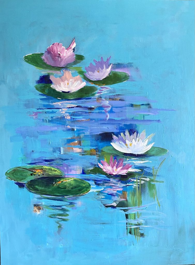 Painting of pond lilies