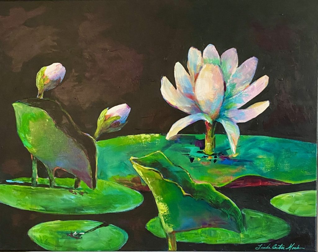Painting of a lotus flower