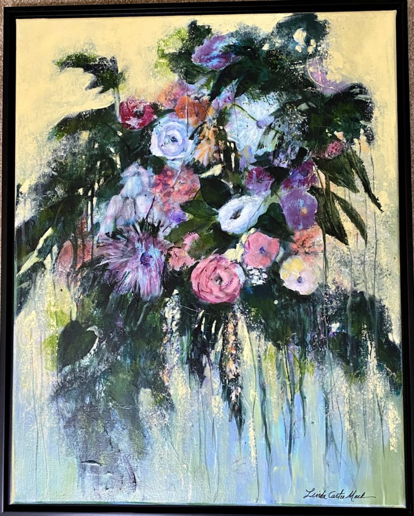Painting of a bouquet of flowers