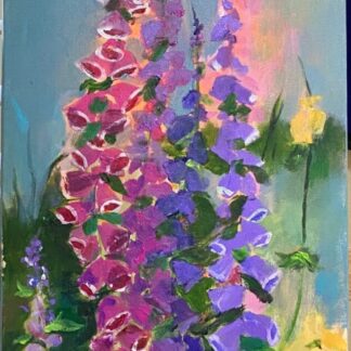 A painting of Foxglove Spires flowers