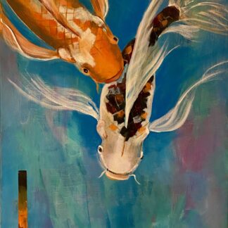 Painting of Koi Fish in a pond